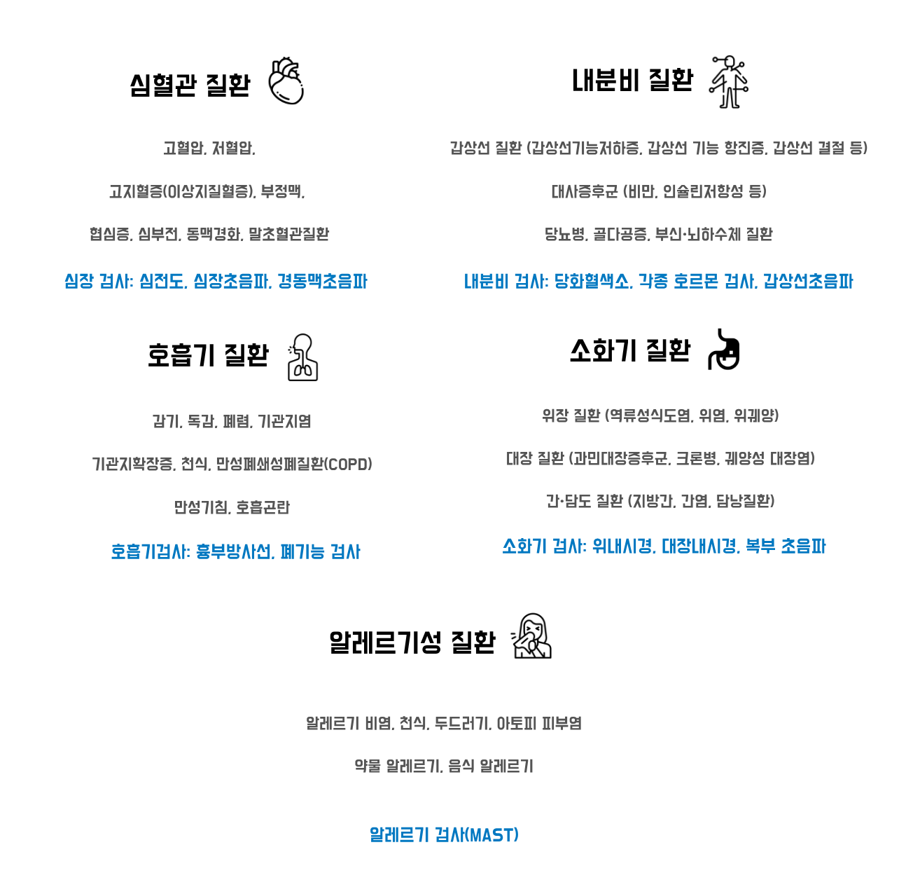 내과진료 항목